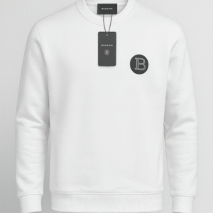 balman crew neck premium sweatshirt – black & white