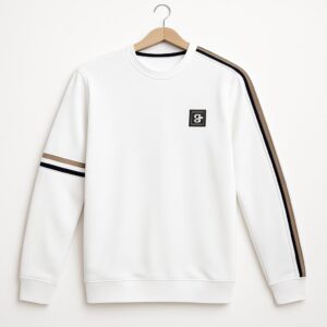 boss crew neck slim sweatshirt – black & white