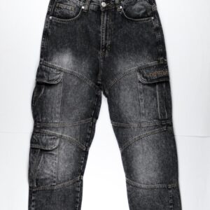 بنطلون off white cargo – loose fit (black wash)