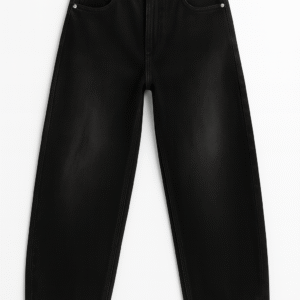 بنطلون miu miu وايد ليج (أسود/أزرق)