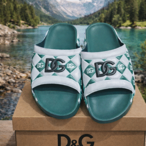 شبشب d&g رجالي جلد فاخر بني × أخضر