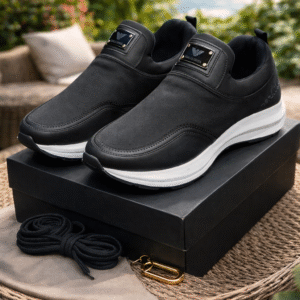 كوتشي أرماني رجالي Slip-On أسود – كاجوال فاخر