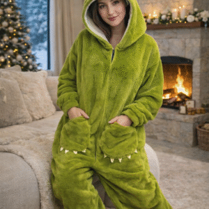 أوفر حريمي شتوي فرو كيجورومي – تصميم مونستر أخضر