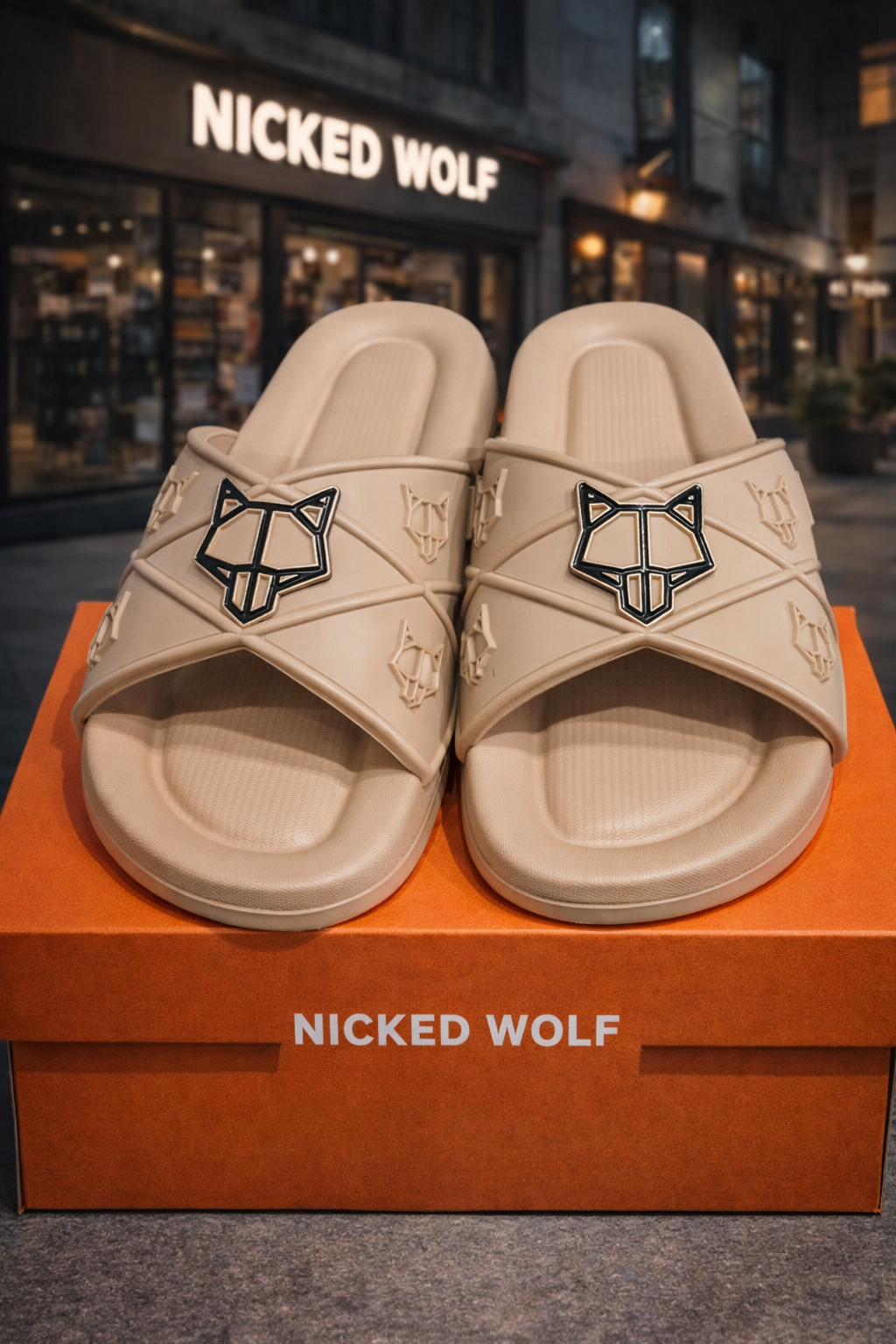 شبشب nicked wolf رجالي صيفي مستورد – متوفر لون بيج وأخضر شبشب nicked wolf رجالي صيفي مستورد – متوفر لون بيج وأخضر